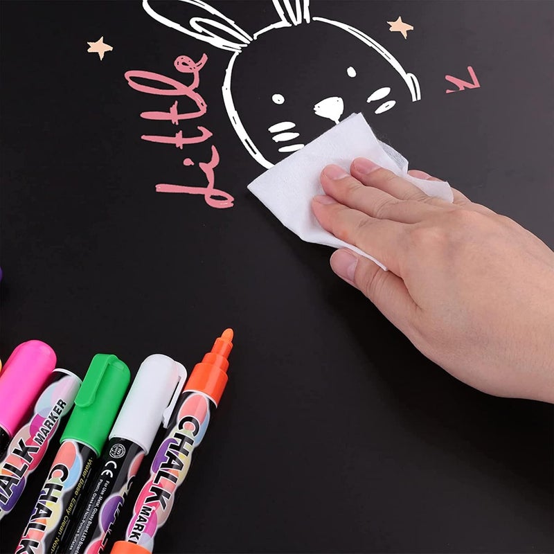 SMOOTHERPRO Liquid Chalk Marker Set 8 Colors 6mm Hightlight Blackboard Colorful Markers for Store Promotion, Menu Board, Art Decoration, Advertisement, Chalkboard (Black) - Image 4